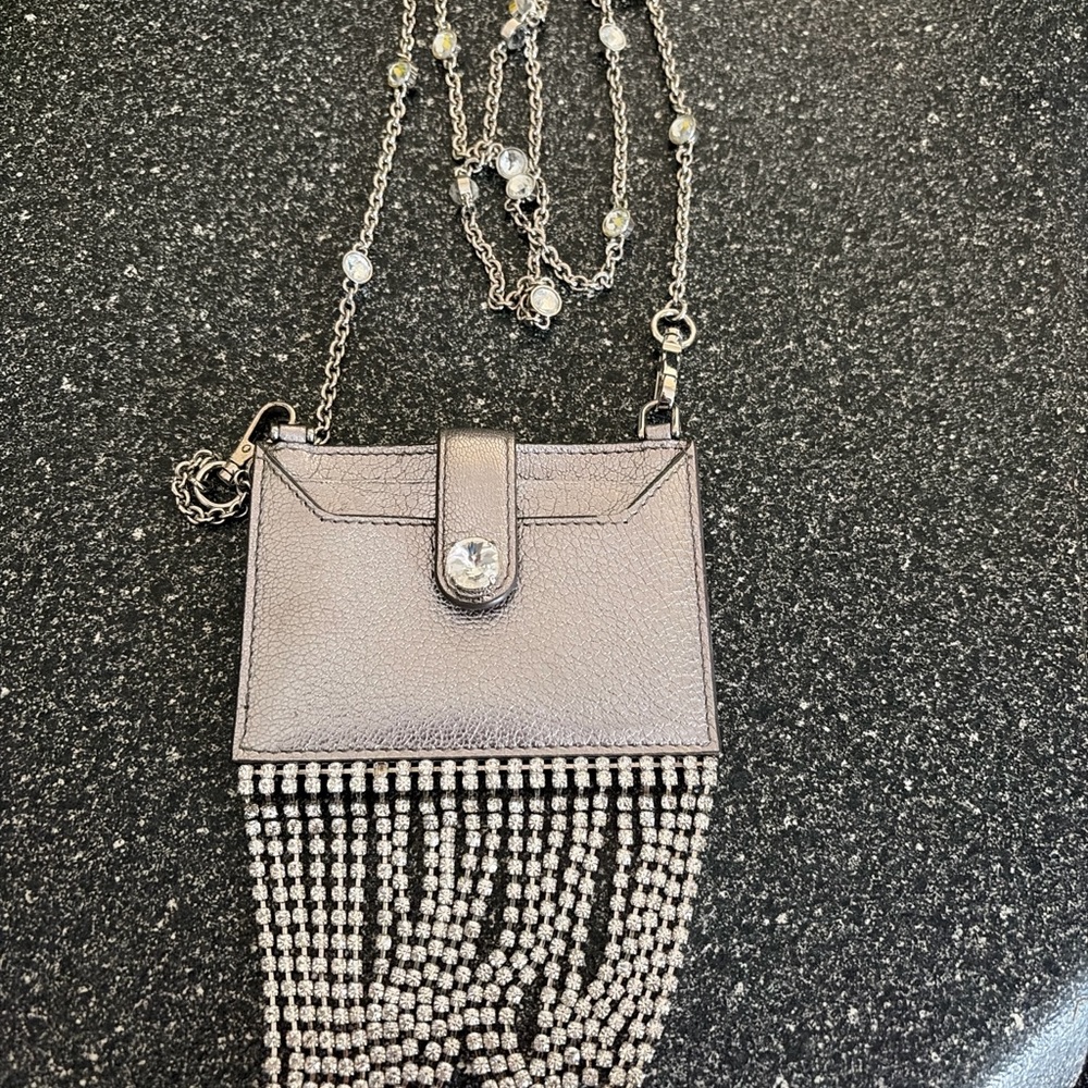 Miu Miu Silver Metallic Fringe Mini Crossbody Bag